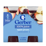 Gerber 100% Apple Prune Juice (12m+) 4 Pack (473ml)