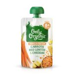 Only Organic Carrot Red Lentils & Cheddar (8m+) 120g